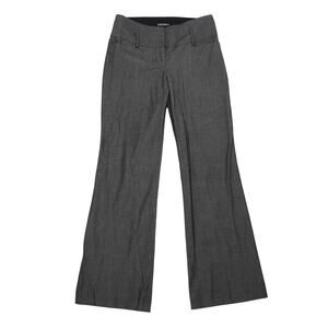 Express Editor Pants Charcoal Grey Mid Rise Wide Leg Flare 00S